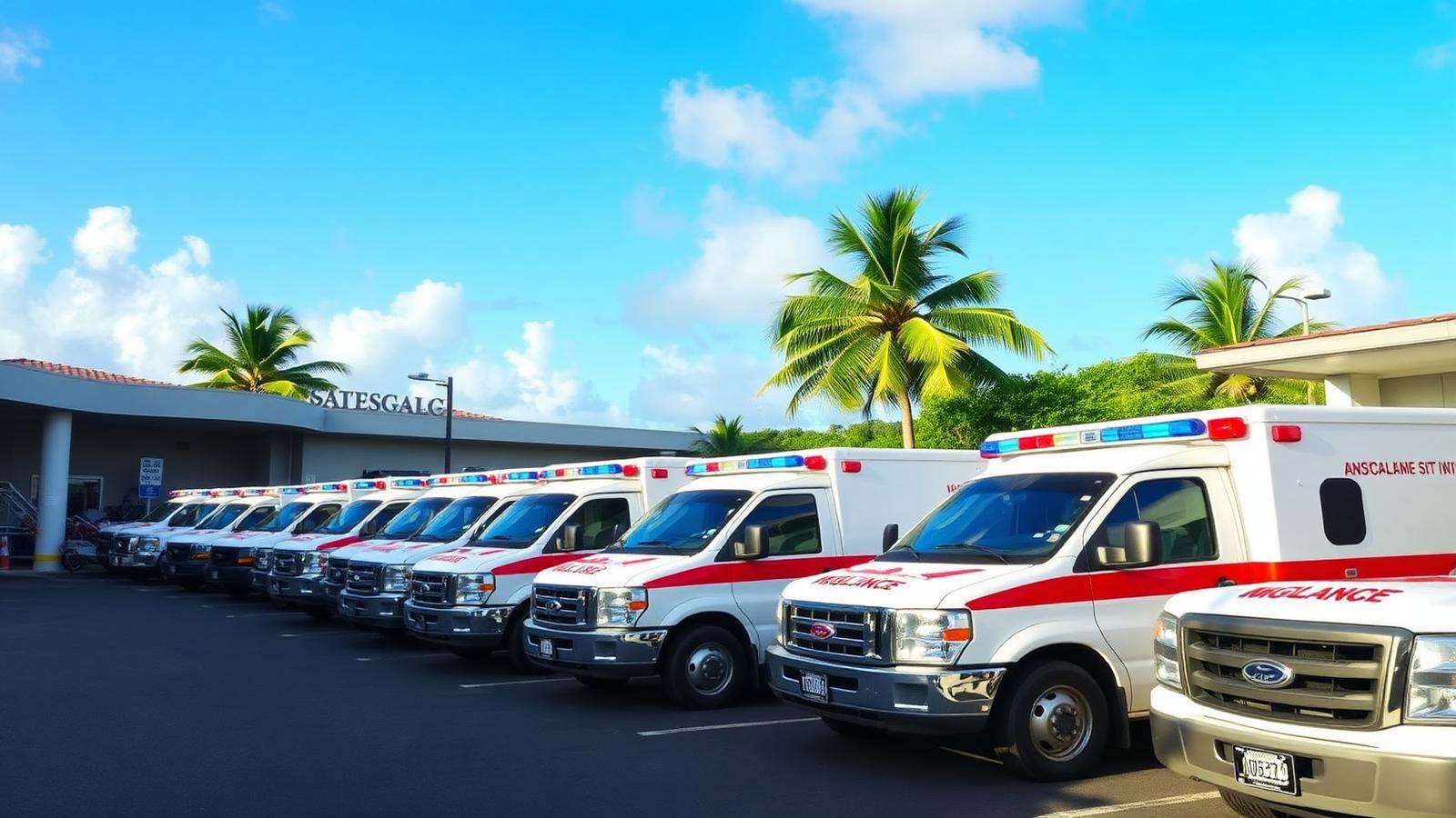 Priority Care Services ambulance fleet on Saipan